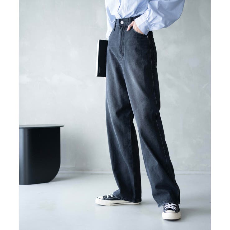 ルーズストレートデニムパンツ レディース 秋[品番：WG010088287