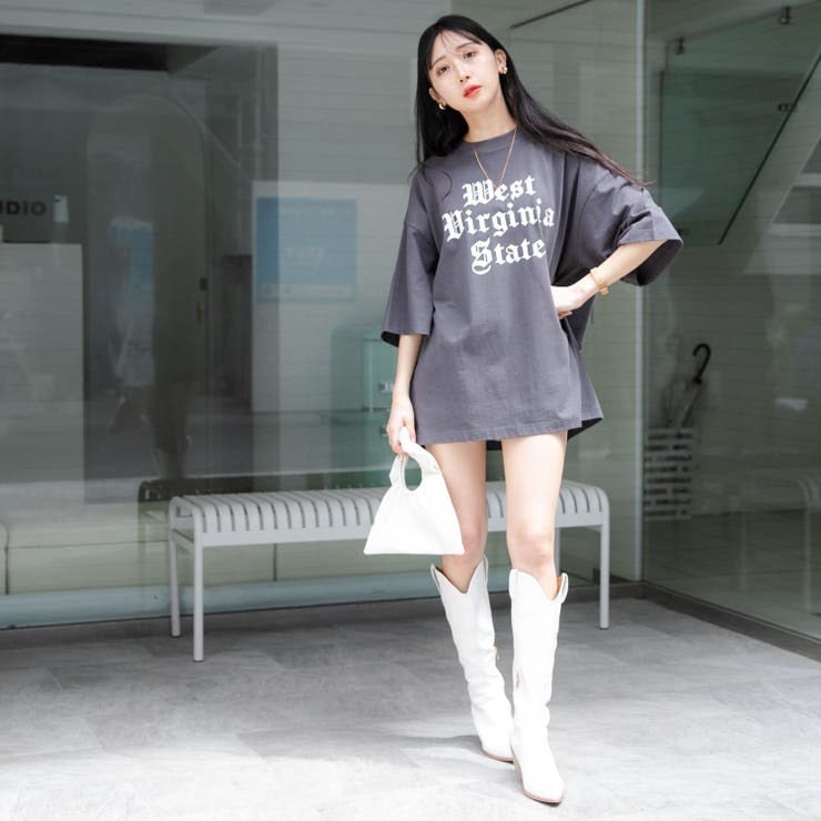 ヘビーウエイトグラフィックカレッジTシャツ Tシャツ オーバー