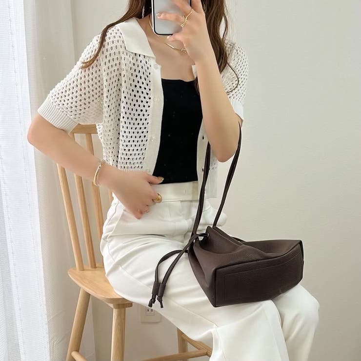 トップス SOOR_PLOOM 3Y/98cm メッシュニットショートシャツ レディース 春[品番：WG010087342