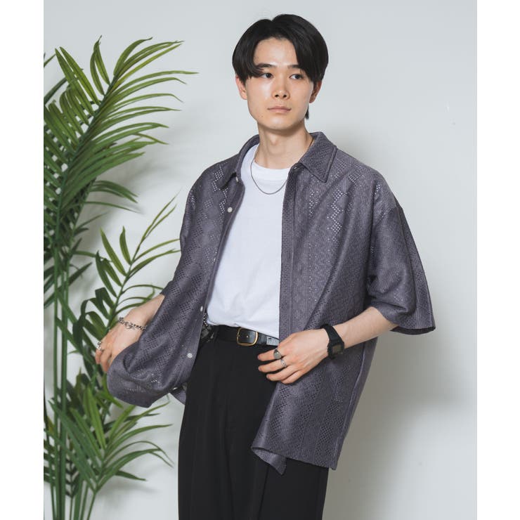 パープル | メッシュBIGシャツ(S) メンズ レディース | WEGO【MEN】