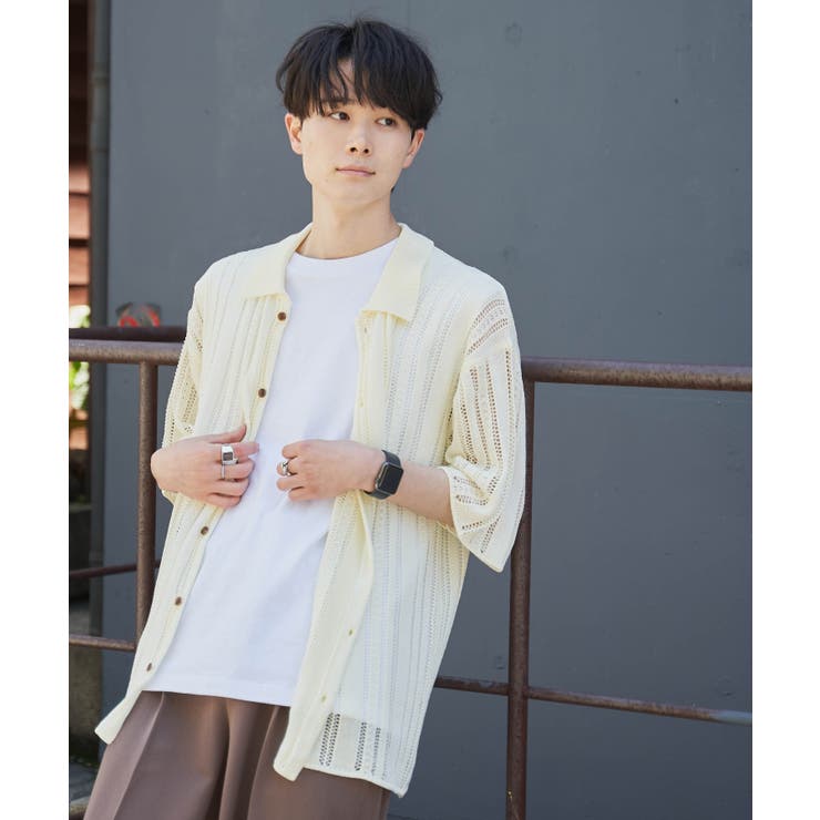 オフホワイト | メッシュニットBIGシャツ メンズ レディース | WEGO【MEN】