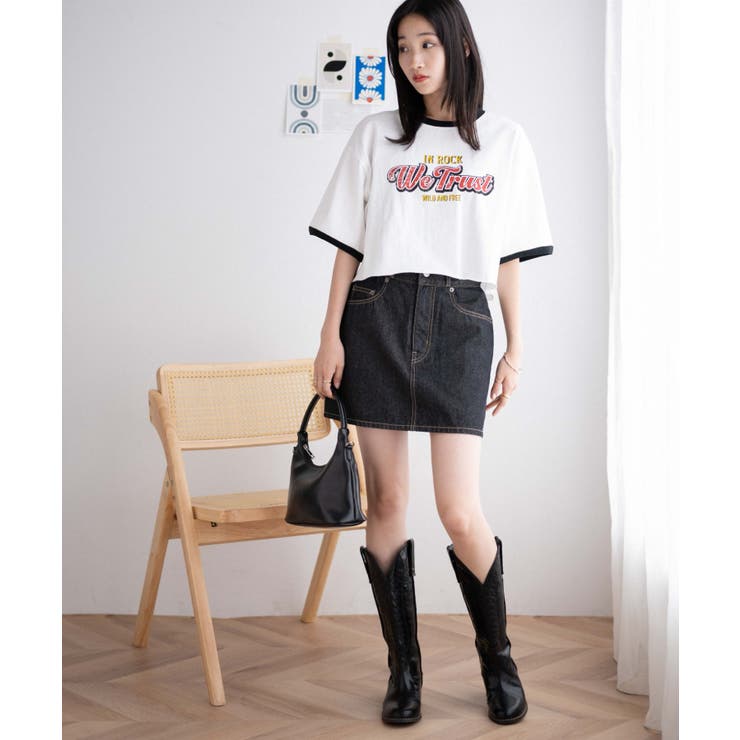 ヴィンテージグラフィックショートTシャツ レディース 春[品番