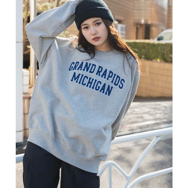 杢グレー | ヘビーウエイト サガラワッペンプルオーバー 韓国 | WEGO【WOMEN】