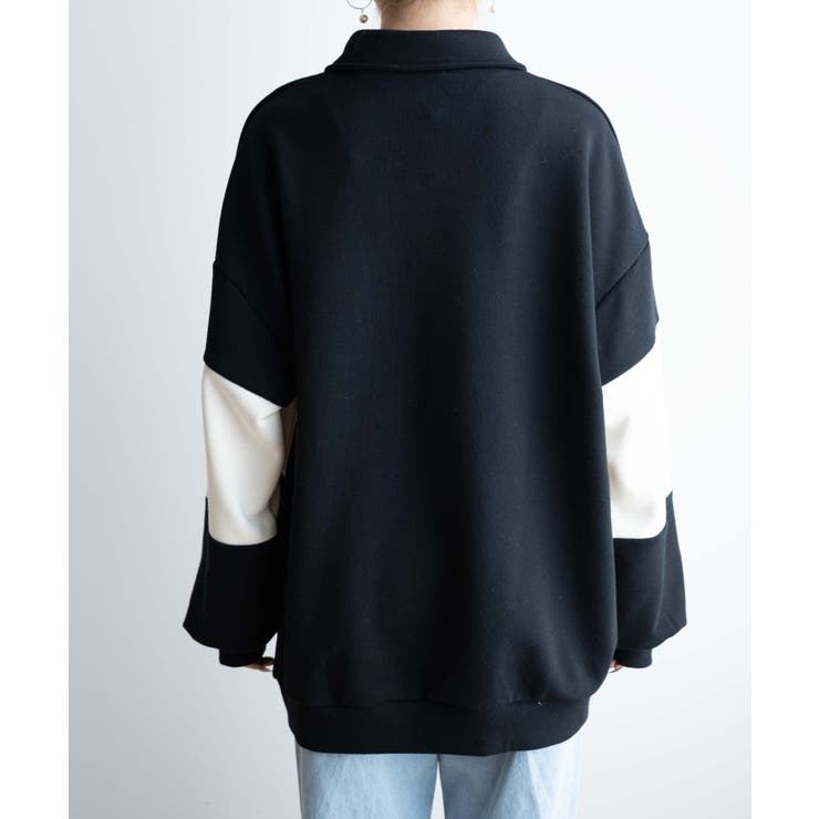 襟付配色BIGスウェット 韓国 韓国ファッション | WEGO【WOMEN】 | 詳細画像31 