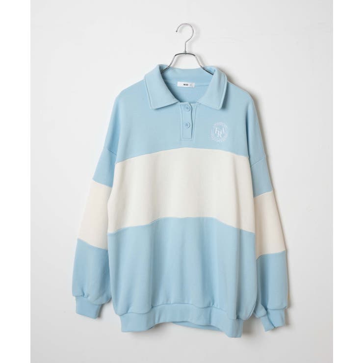 襟付配色BIGスウェット 韓国 韓国ファッション | WEGO【WOMEN】 | 詳細画像34 