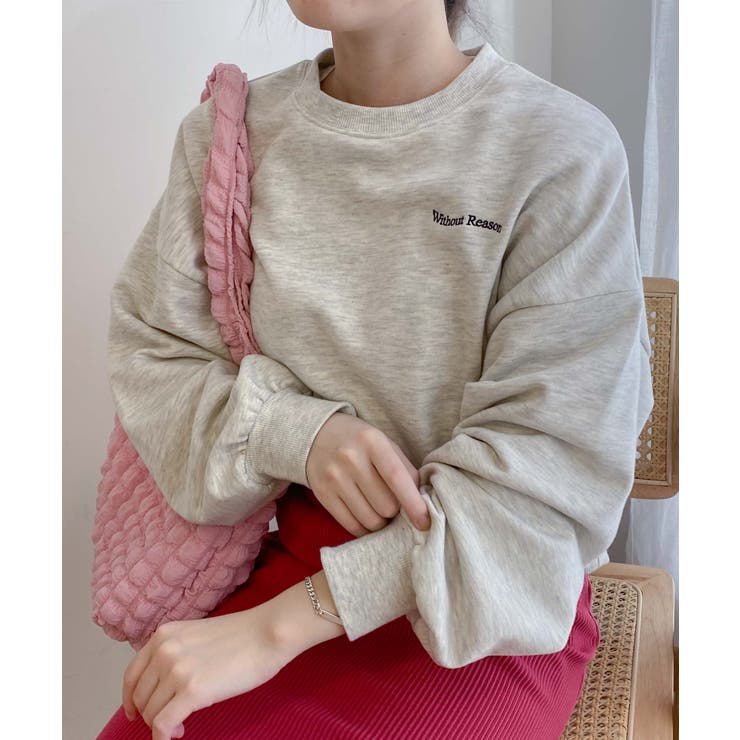 グラフィッククロップドスウェット 韓国 韓国ファッション[品番