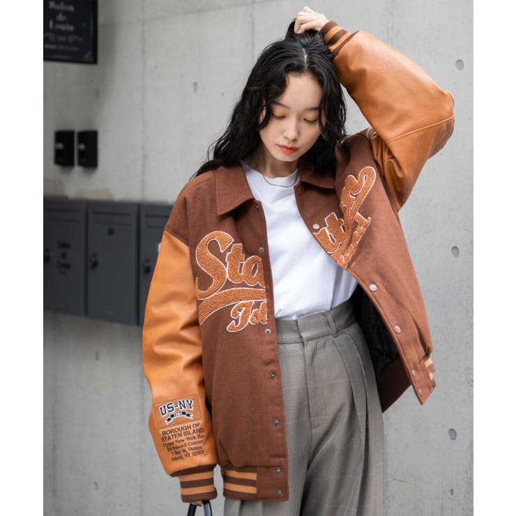 メルトンワッペンスタジャン レディース 秋 | WEGO【WOMEN】 | 詳細画像10 