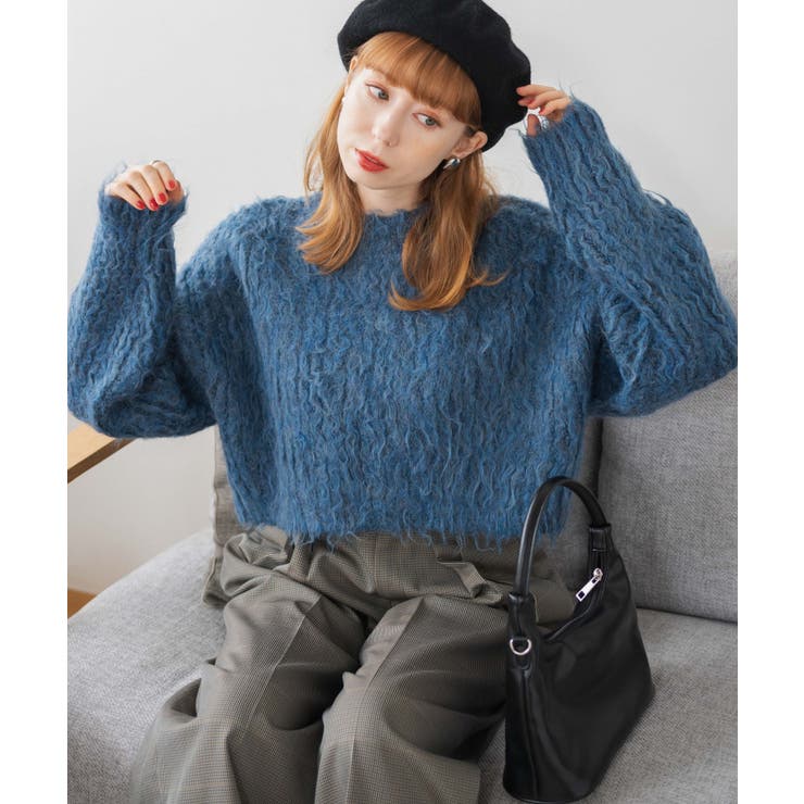 ブラッシュニットショートプルオーバー レディース 秋[品番