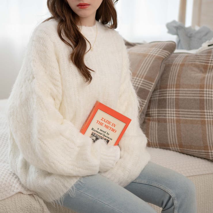 ホワイト | ブラッシュニットBIGプルオーバー レディース 秋 | WEGO【WOMEN】