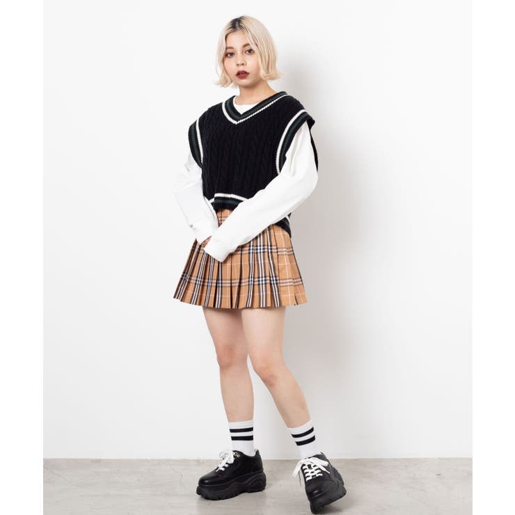 チェックプリーツミニスカート  WS19AU08-L3065[品番：WG010069283]｜WEGO【WOMEN】（ウィゴー）のレディースファッション通販｜SHOPLIST（ショップリスト）