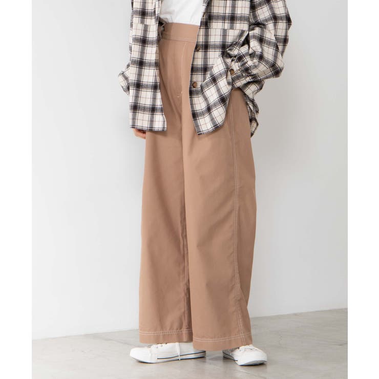 チノタックストレートワイドパンツ  WS19AU09-L3348[品番：WG010069493]｜WEGO【WOMEN】（ウィゴー）のレディースファッション通販｜SHOPLIST（ショップリスト）