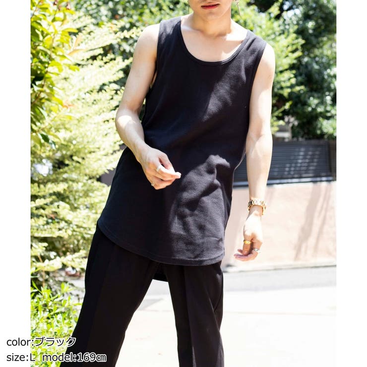 WEB限定】ラウンドワッフルタンクトップ WS19AW09 M6105韓国[品番