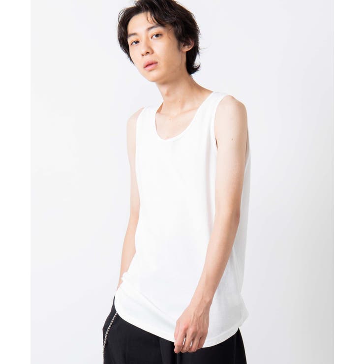 WEB限定】ラウンドワッフルタンクトップ WS19AW09 M6105韓国[品番