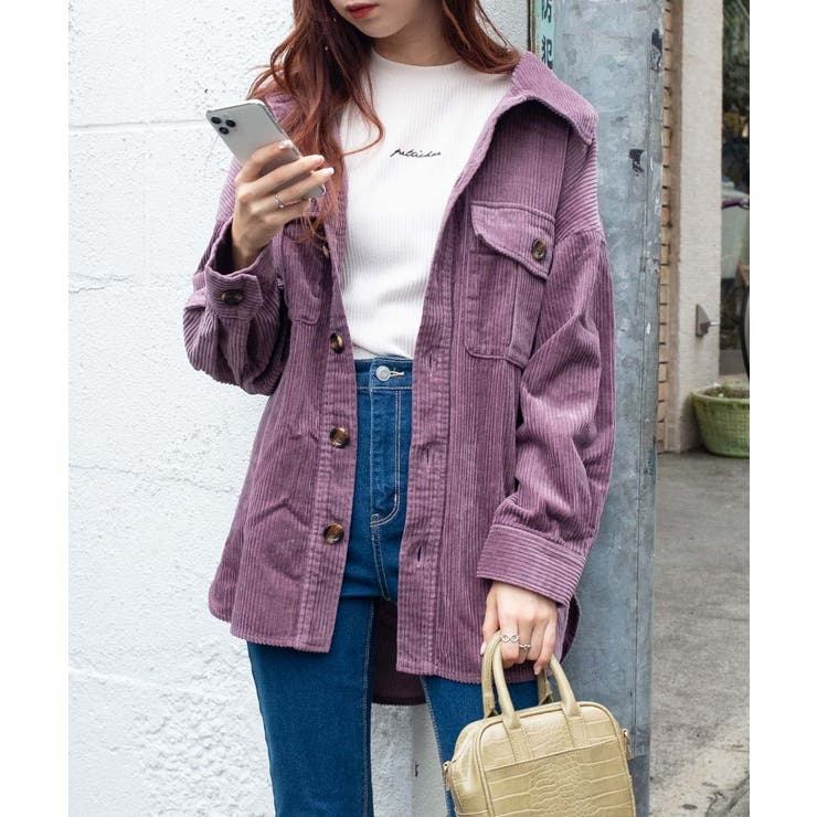 パープル | 【WEB限定】ビッグシルエットコーデュロイCPO WS19WN10-L2820 | WEGO【WOMEN】