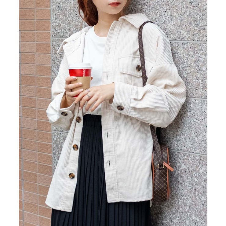ホワイト | 【WEB限定】ビッグシルエットコーデュロイCPO WS19WN10-L2820 | WEGO【WOMEN】