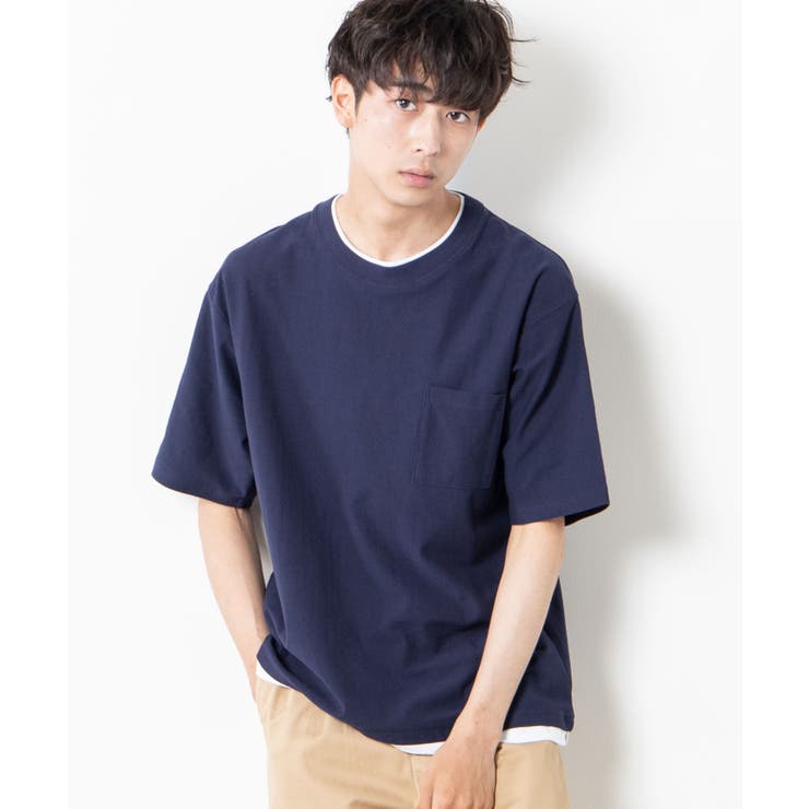 ネイビー | レイヤードポケットTシャツ WS20SM04-M2299 | WEGO【MEN】