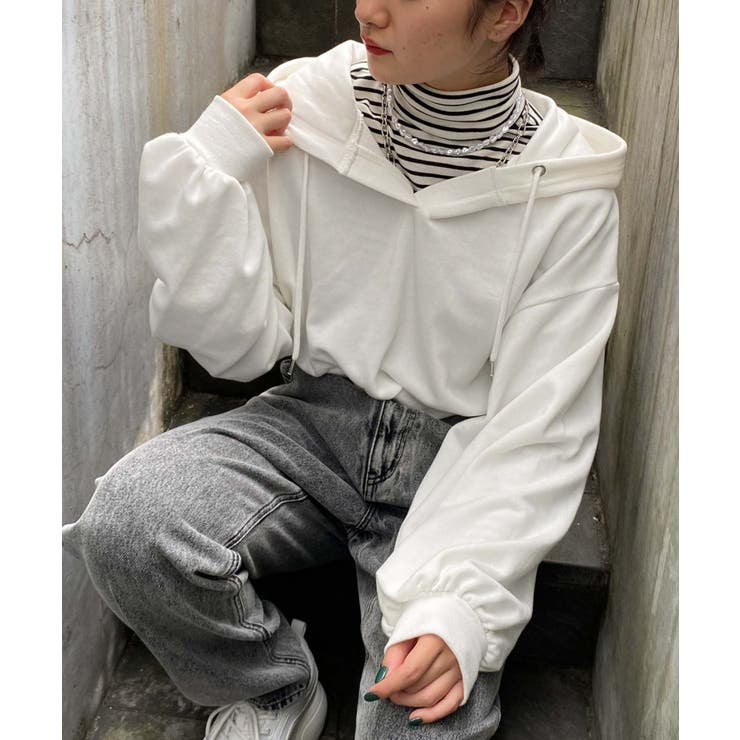 キーネックカラープルパーカー 韓国 韓国ファッション | WEGO【WOMEN】 | 詳細画像1 