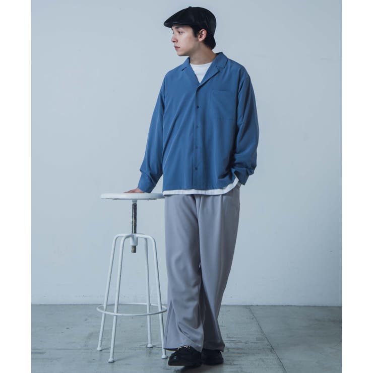 ドロップショルダーオープンシャツ 韓国 韓国ファッション[品番