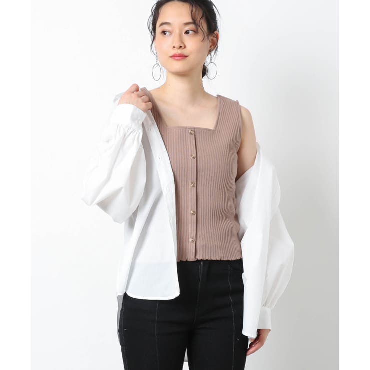 リブフロントボタンタンクトップ WS21SS03-L0005[品番：WG010078972