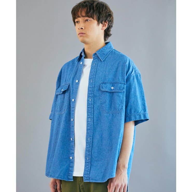 デニムBIGシャツ(半袖) 韓国 韓国ファッション ストリート系 | WEGO【MEN】 | 詳細画像2 