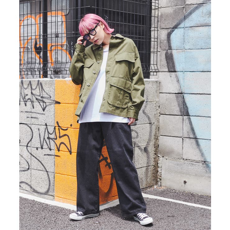 ミリタリーシャツジャケット 韓国 韓国ファッション ストリート系[品番
