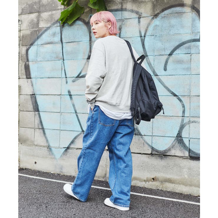 デニムタックワイドパンツ 韓国 韓国ファッション ストリート系