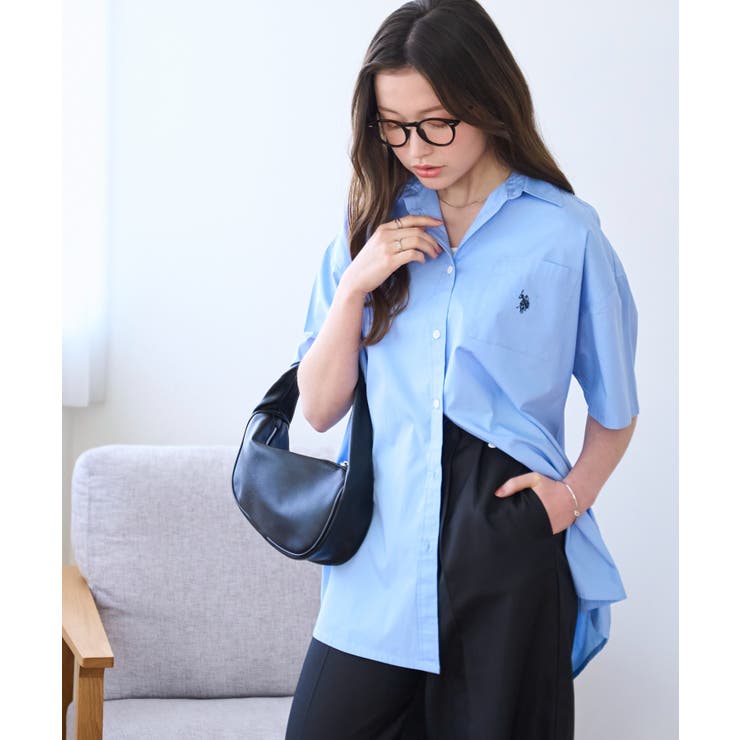 ブルー | USPOLOハーフスリーブシャツ レディース 半袖シャツ | WEGO【WOMEN】