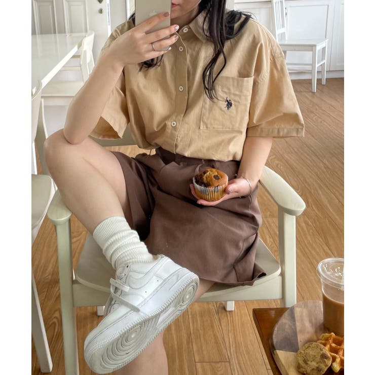 ベージュ | USPOLOハーフスリーブシャツ レディース 半袖シャツ | WEGO【WOMEN】