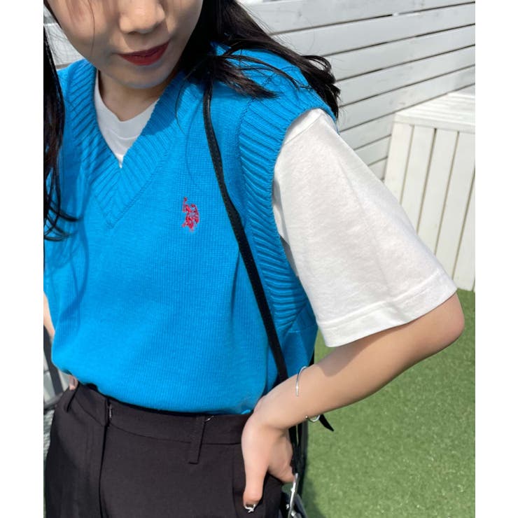 USPOLOカラーワンポイントベスト ユニセックス レディース | WEGO【WOMEN】 | 詳細画像1 
