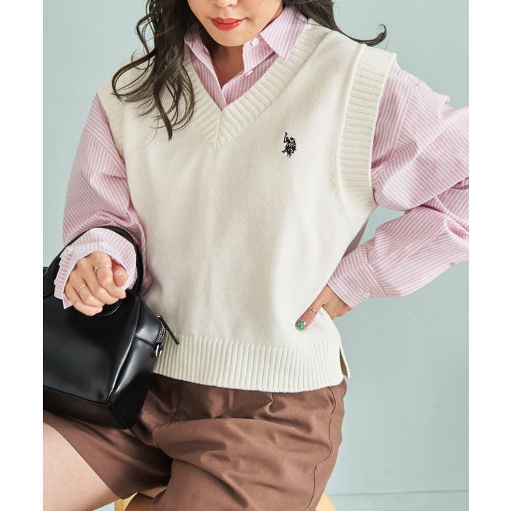 USPOLOカラーワンポイントベスト ユニセックス レディース | WEGO【WOMEN】 | 詳細画像29 