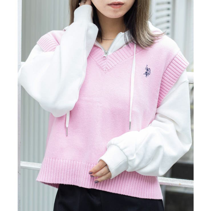 USPOLOカラーワンポイントベスト ユニセックス レディース | WEGO【WOMEN】 | 詳細画像58 