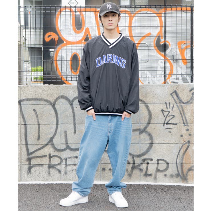 FR2GOLF ナイロンプルオーバー over size half zip nylon po / black | wee9s | ウィークス
