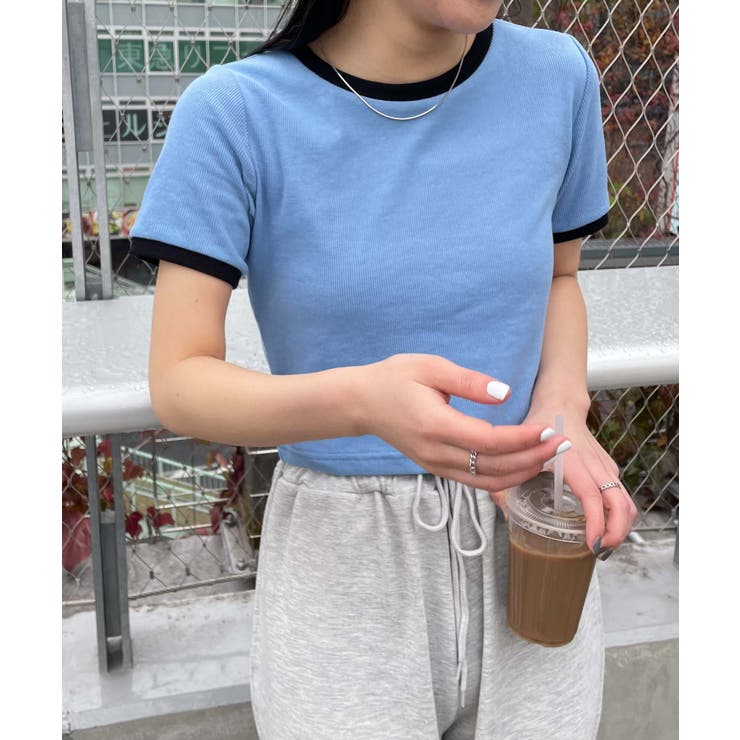 ブルーその他 | リブショートTシャツ レディース 春 | WEGO【WOMEN】