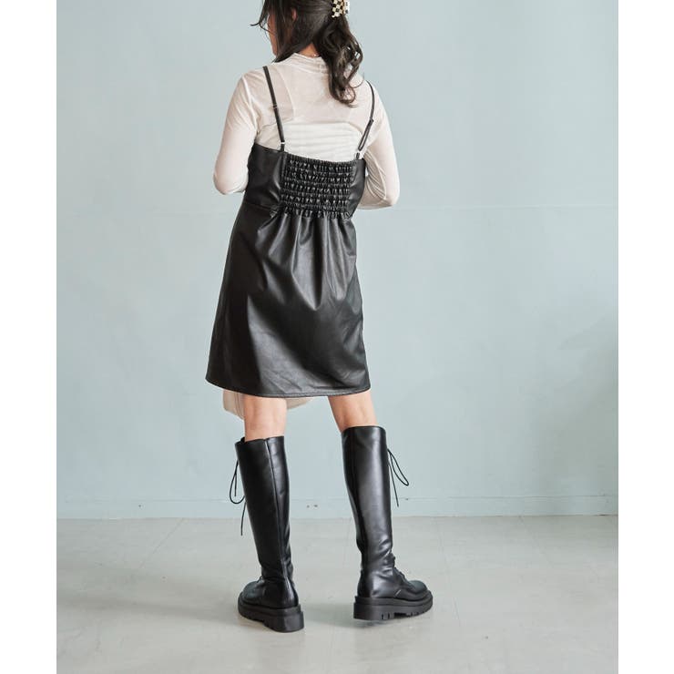 お取り寄せ商品 フェイクレザーキャミワンピース | LOKAHY