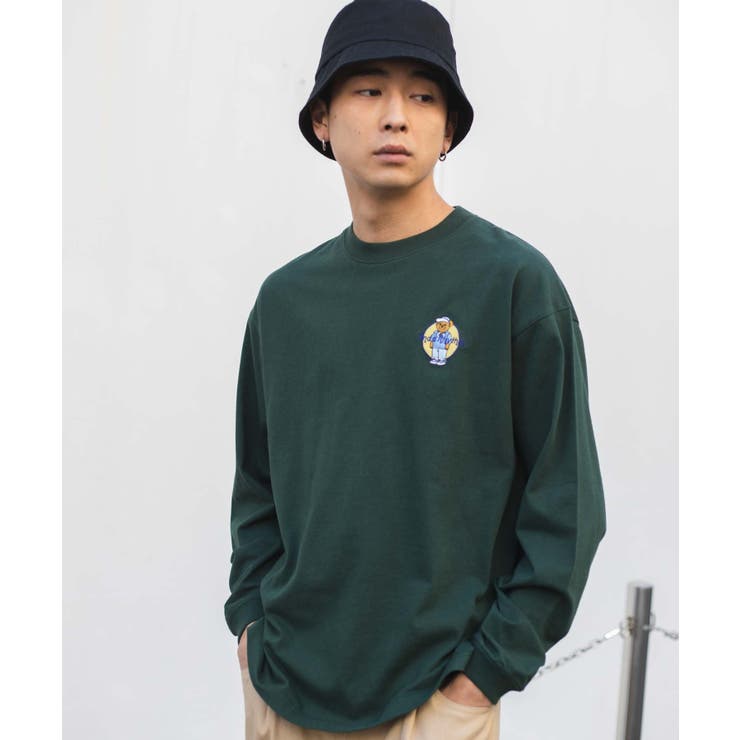 ワンポイントベア刺繍ロンTシャツ 韓国 韓国ファッション