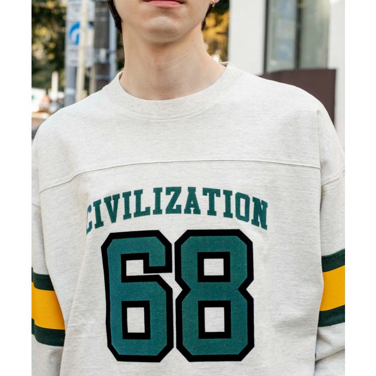 ヘビーウエイト フットボールBIGロンT 韓国 韓国ファッション