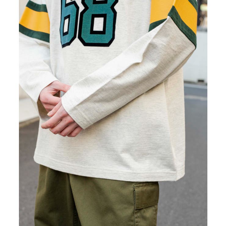 ヘビーウエイト フットボールBIGロンT 韓国 韓国ファッション
