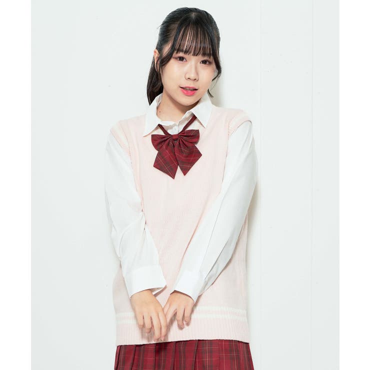 ニット　ベスト　ショートベスト　制服　スクール　ベージュ　制服ディズニー