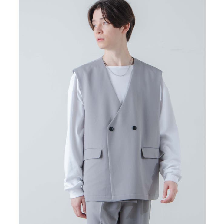 ルーズダブルジレ 秋服 冬服 服 長袖 秋冬 秋 冬 韓国 韓国ファッション | WEGO【MEN】 | 詳細画像1 