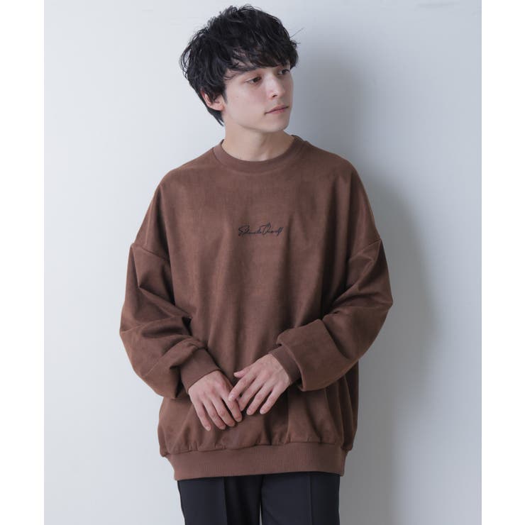 Fスウェードロゴ刺繍プルオーバー 秋 冬[品番：WG010085912]｜WEGO