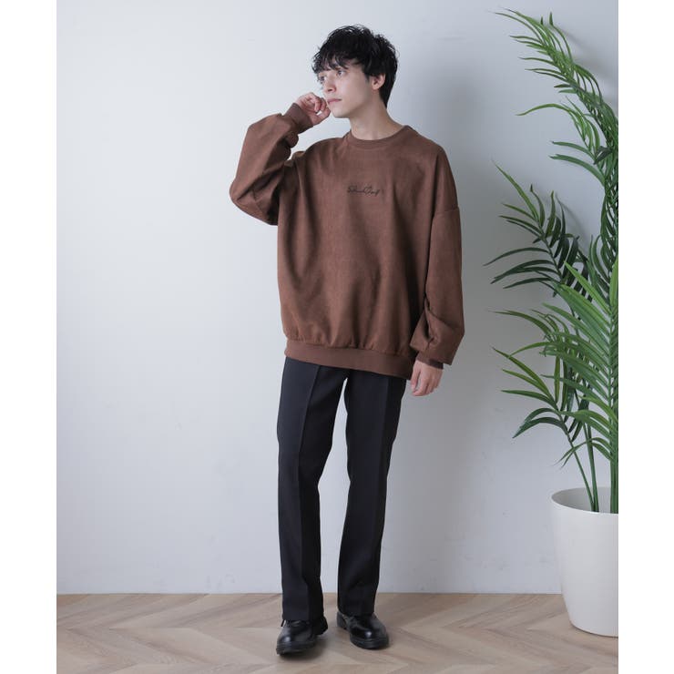 Fスウェードロゴ刺繍プルオーバー 秋 冬[品番：WG010085912]｜WEGO