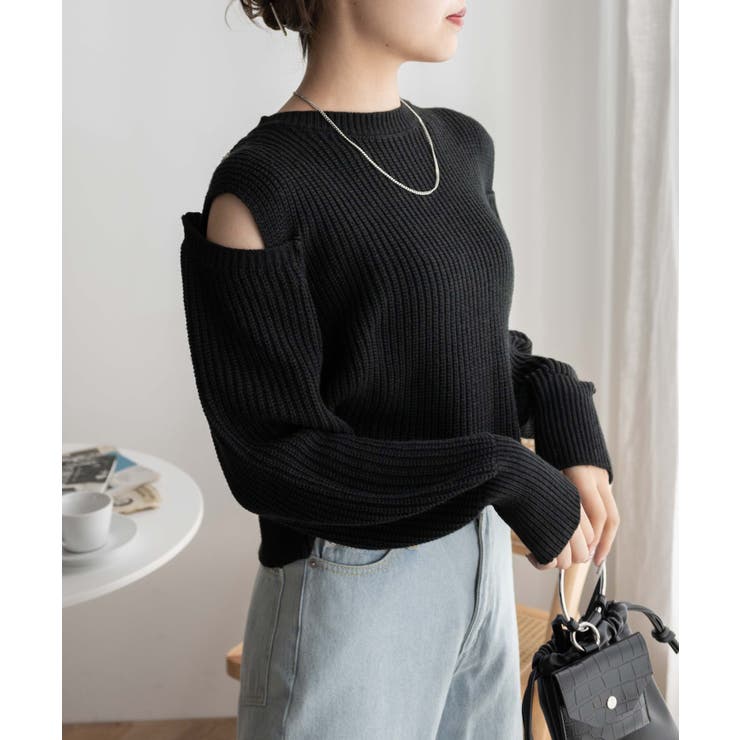 オープンショルダーニット 秋 冬[品番：WG010086089]｜WEGO【WOMEN