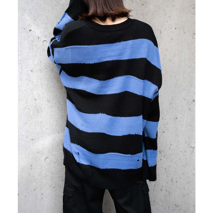 ダメージルーズボーダーニット 地雷系 韓国 | WEGO【WOMEN】 | 詳細画像6 