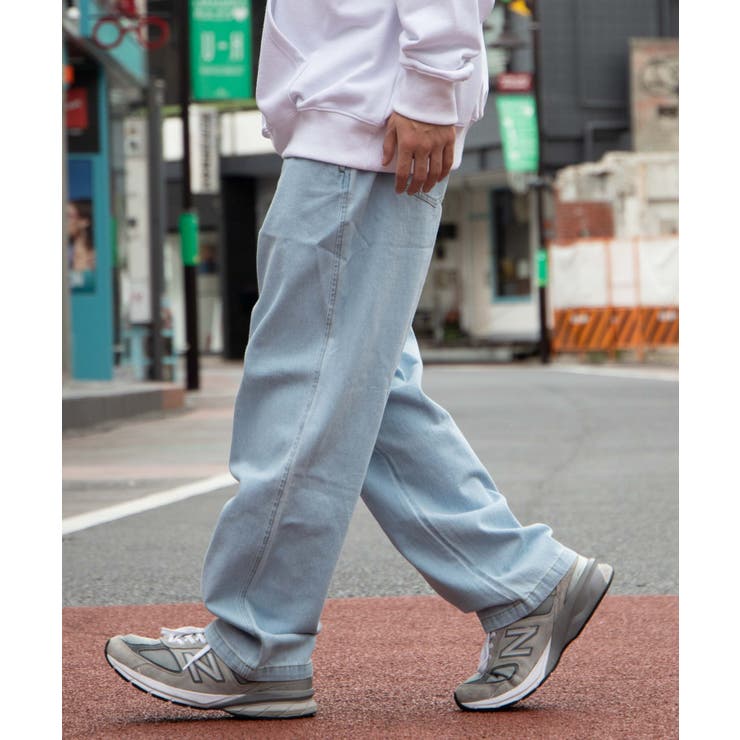 カジュアル　Lサイズ　ゆったり　ジーンズ　淡い色　韓国　メンズパンツ