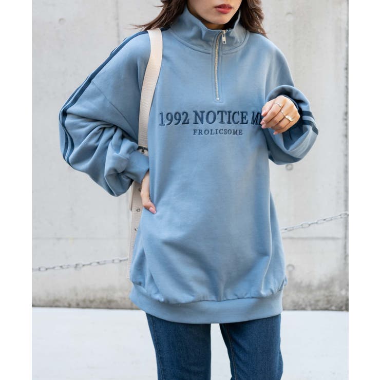 ラインハーフジップBIGスウェット 韓国 韓国ファッション[品番：WG010086414]｜WEGO【WOMEN】（ウィゴー）のレディース ファッション通販｜SHOPLIST（ショップリスト）