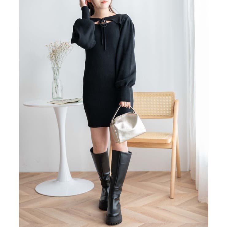 2WAYデコルテオープンニットワンピース 韓国  韓国ファッション[品番：WG010086488]｜WEGO【WOMEN】（ウィゴー）のレディースファッション通販｜SHOPLIST（ショップリスト）