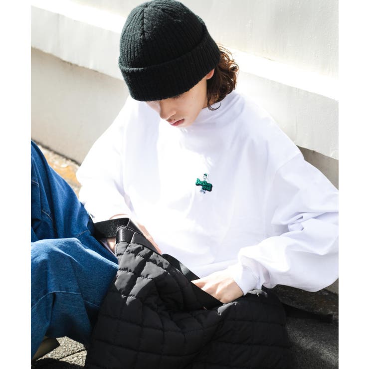 K*様 新品　人気　貴重　HUMANMADE 長袖　ロンT ホビ　ホソク 別注ベンデイビスワンポイント刺繍ロンT 韓国 韓国ファッション