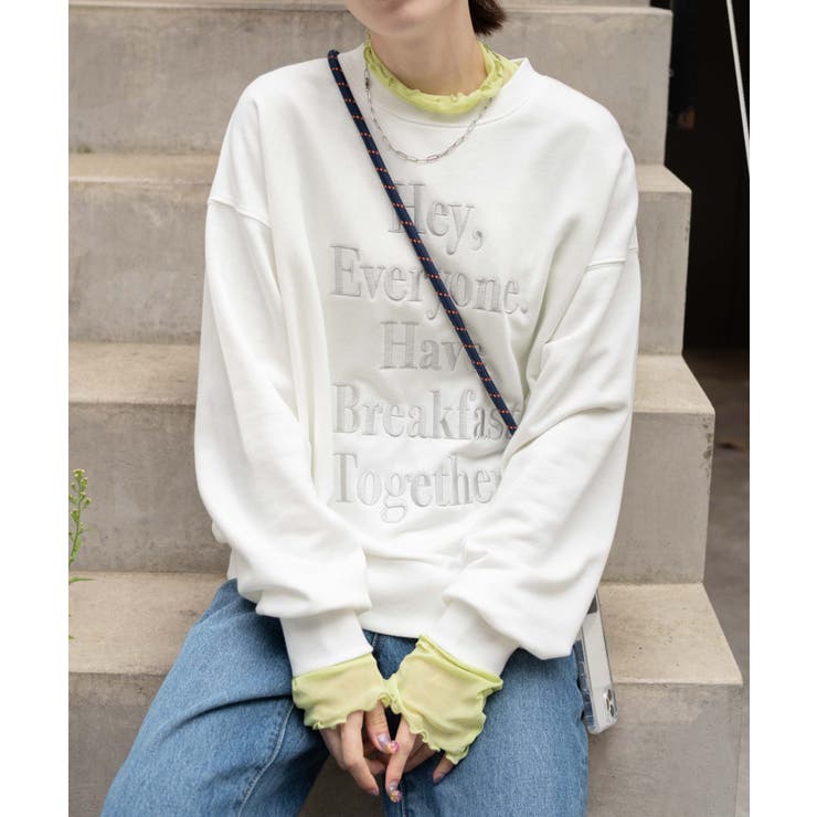 ホワイト | グラフィックルーズスウェット 韓国 韓国ファッション | WEGO【WOMEN】