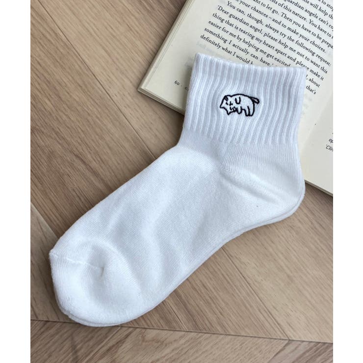 アンクルパイルゆる刺繍ソックス 韓国 韓国 ファッション[品番：WG010086572]｜WEGO【WOMEN】（ウィゴー）のレディースファッション通販｜SHOPLIST（ショップリスト）