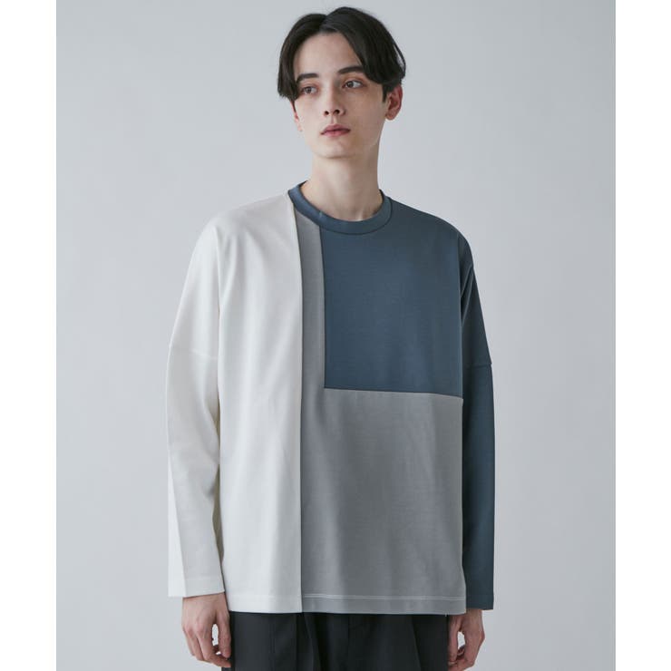 カラーブロックBIGロンT 韓国 韓国ファッション[品番